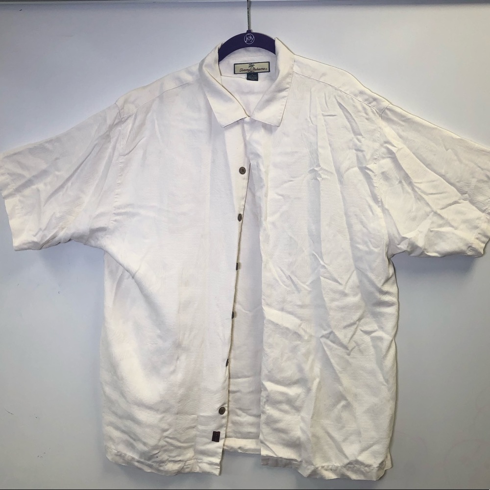 Tommy Bahama 100% silk white button up